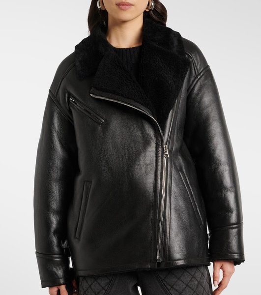 Adelina shearling-lined leather coat