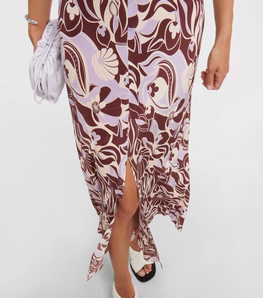 Kendra printed halterneck silk dress