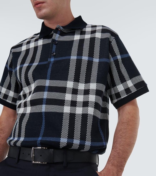 Checked cotton polo shirt