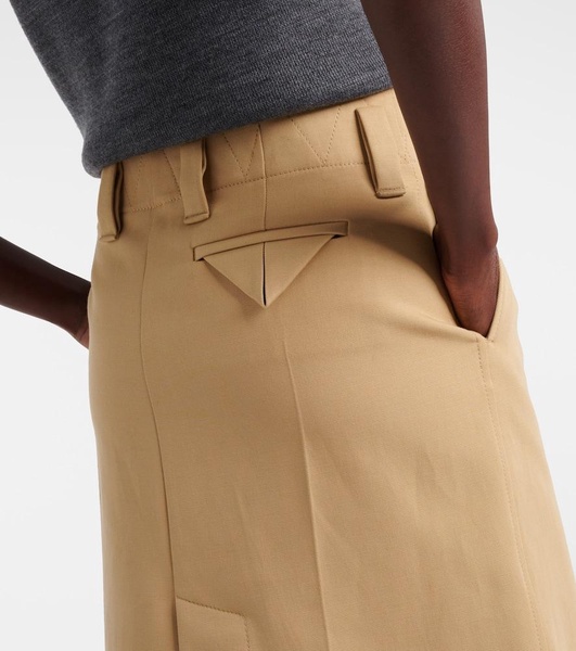 Cotton canvas pencil skirt