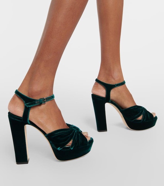 Heloise 120 velvet peep-toe platform pumps 