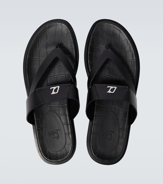 Leather logo sandals