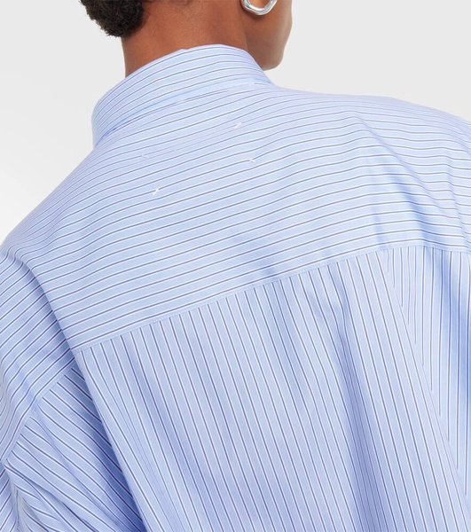 Pinstripe cotton poplin shirt