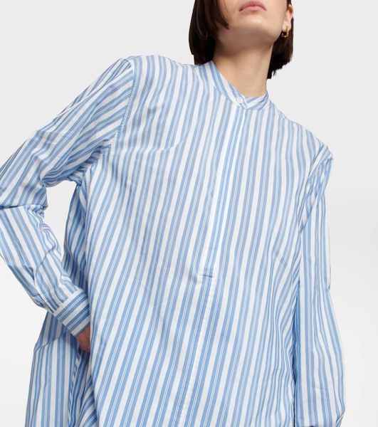 Striped cotton and silk shirt