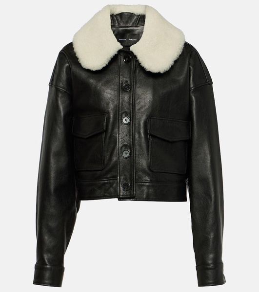 Judd shearling-trimmed leather jacket