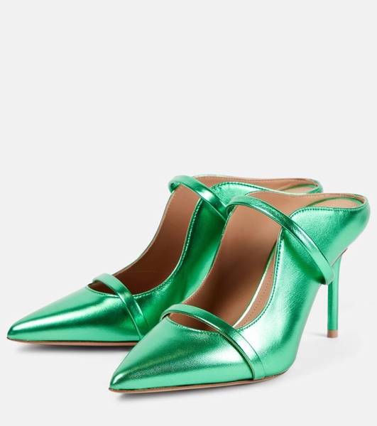 Maureen 85 metallic leather mules