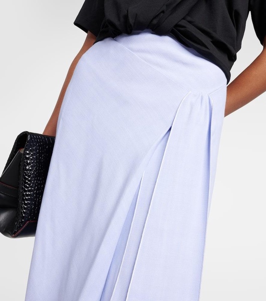 Asymmetric tie-dyed maxi skirt