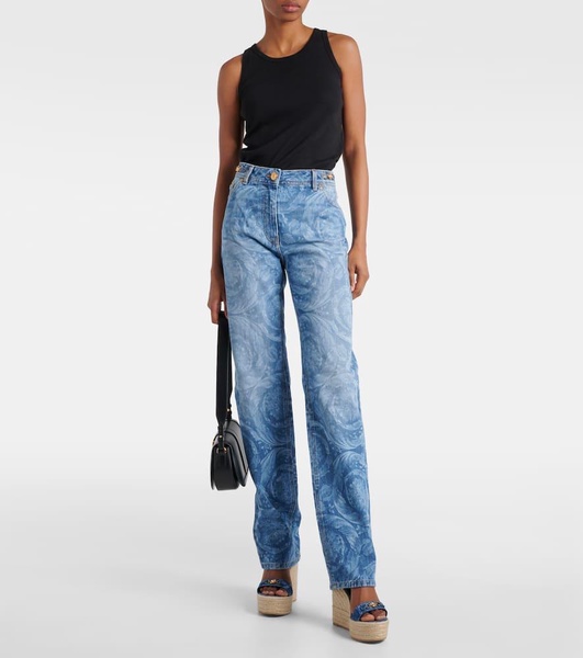 Barocco high-rise straight jeans