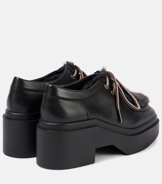 Norton leather platform flats