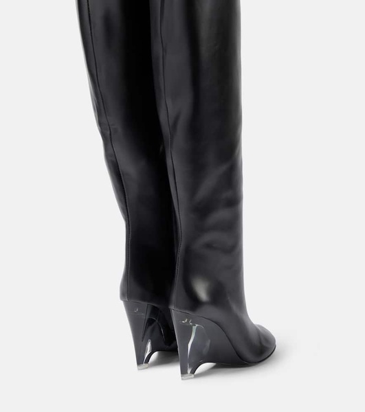 Leather knee-high boots