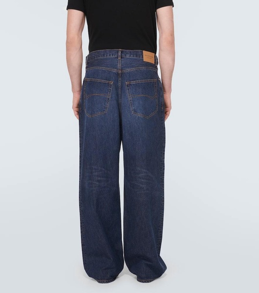 Mid-rise wide-leg jeans