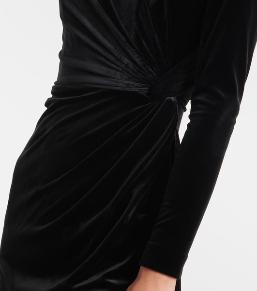 Draped velvet minidress