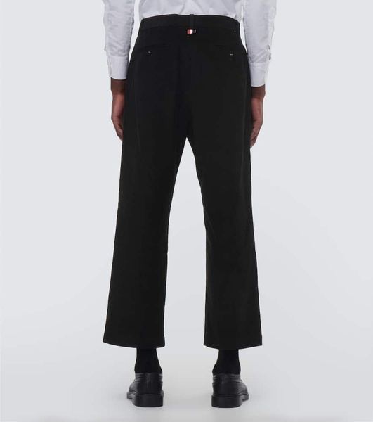 Mid-rise corduroy straight pants