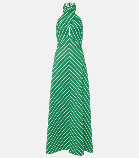 Dawn striped cotton poplin maxi dress