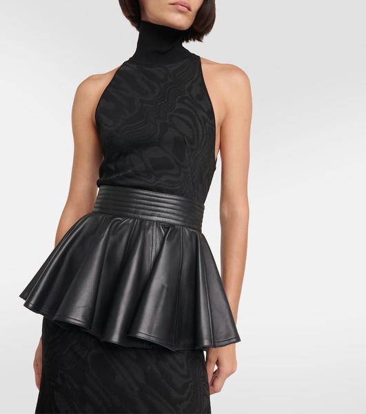 Peplum leather belt