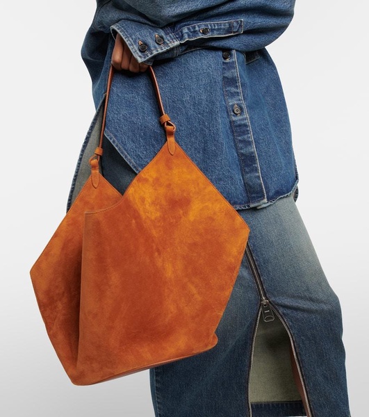 Medium Lotus suede tote bag