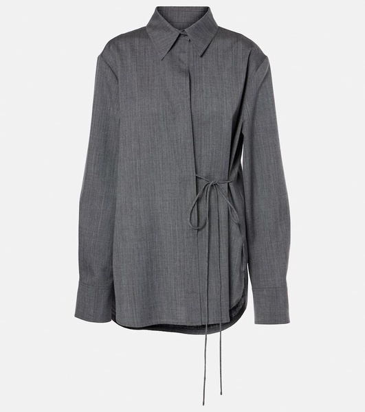 Belted wool shirt