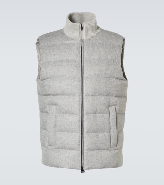 Silk and cashmere down vest