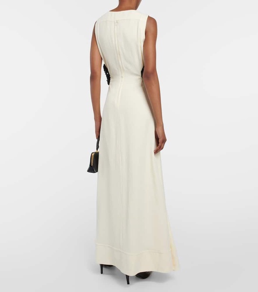 Knotted cutout crêpe gown