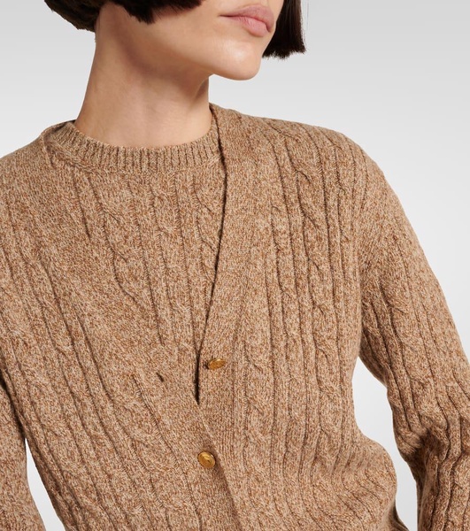 Cable-knit cashmere cardigan