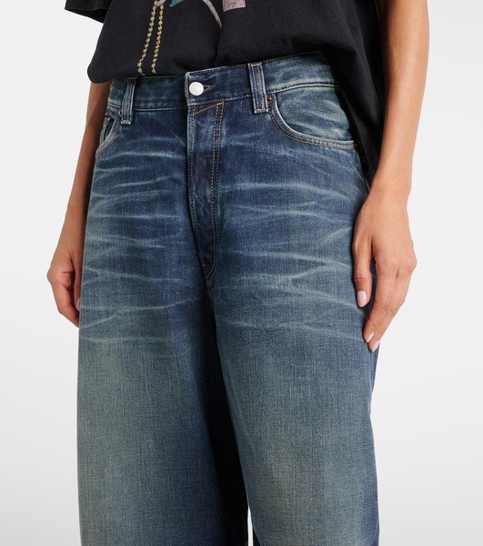 Mid-rise wide-leg jeans