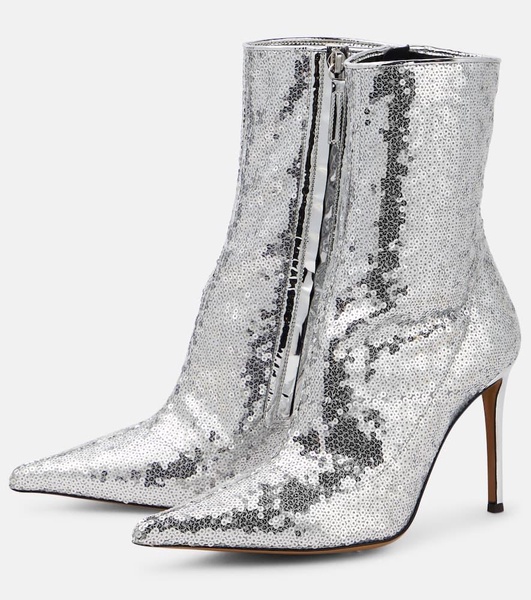 Sequined ankle boots