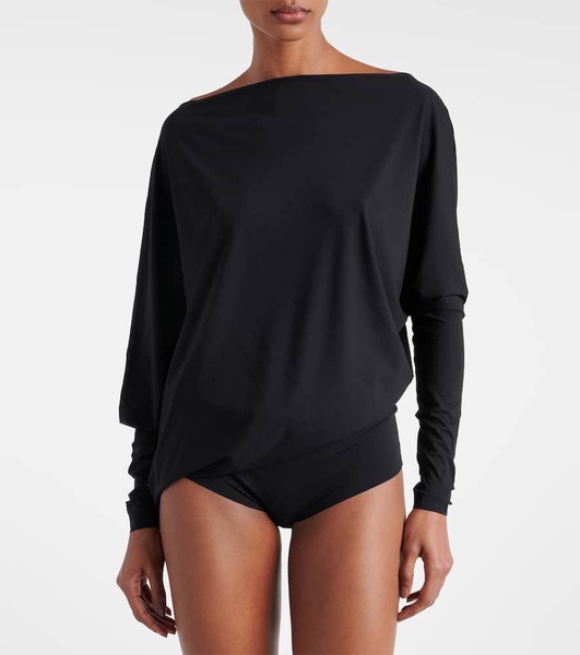 Gathered jersey bodysuit