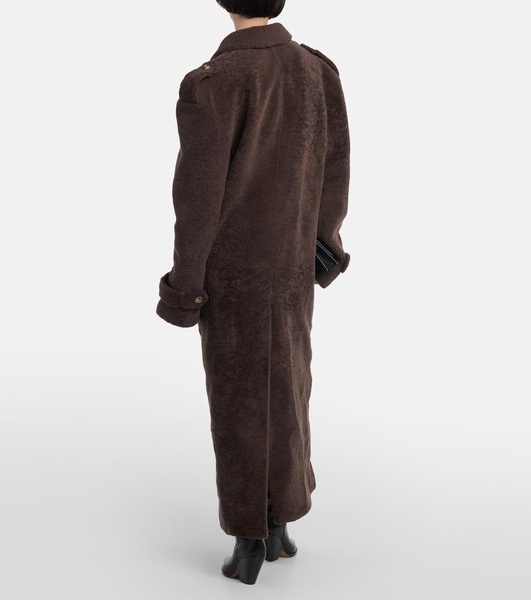 Rutul oversized faux fur-trimmed coat