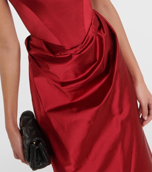 Draped satin gown