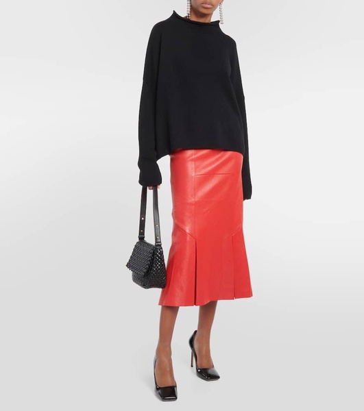 Lola leather midi skirt