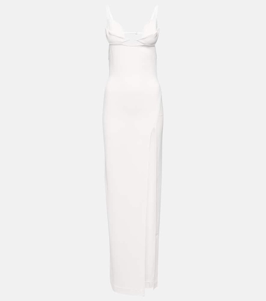 Bridal cutout crêpe gown