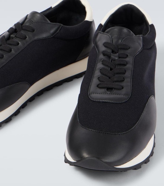 Owen leather-trimmed sneakers