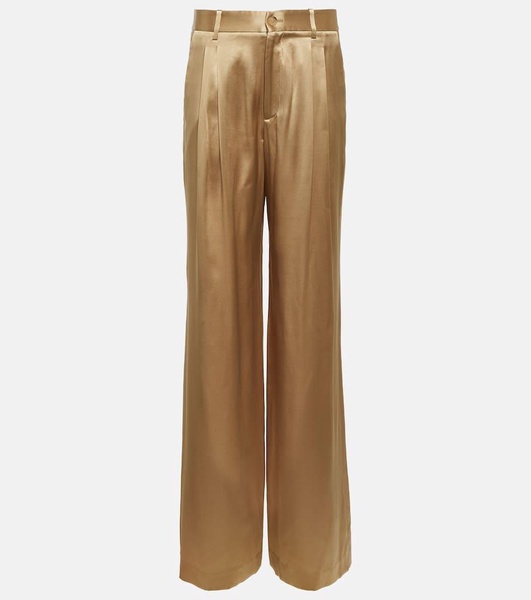 Flavie charmeuse wide-leg pants