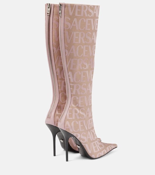 Versace Allover knee-high boots