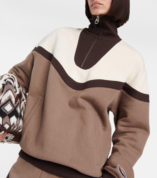 High-Collar Half-Zipped Sweatshirt