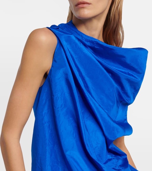 Aria draped silk taffeta top