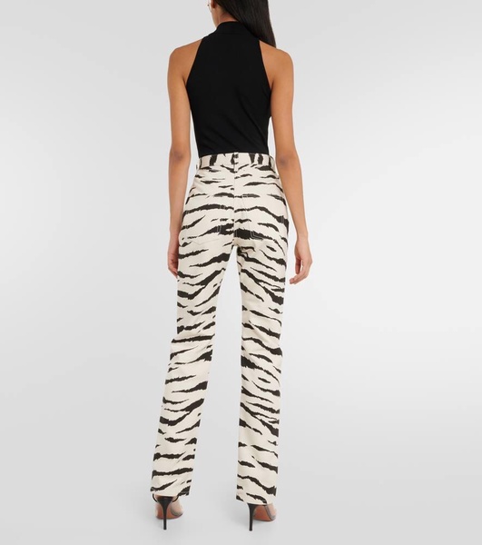 Zebra-print jeans