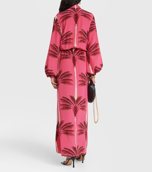 Printed silk crêpe de chine wrap dress