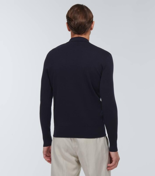 Buttonless wool polo shirt