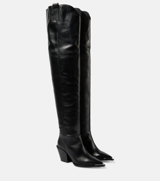 Strong Femininity leather over-the-knee boots