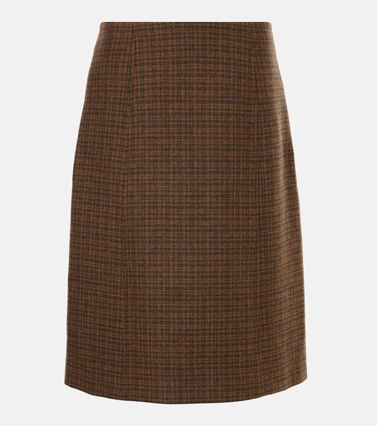 Halle wool and cashmere midi skirt