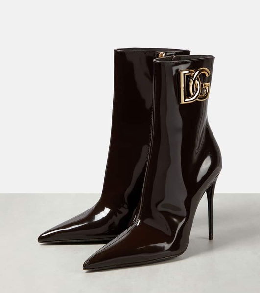 DG patent leather ankle boots