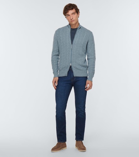 Cable-knit cashmere cardigan