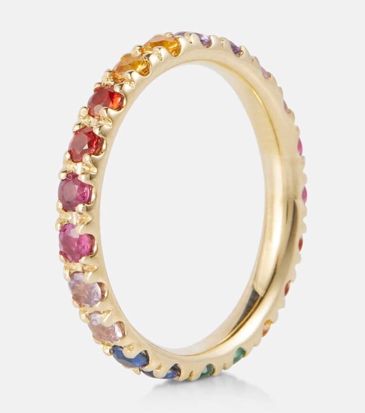 Rainbow Large 14kt gold eternity ring with sapphires, rubies, amethysts, and emeralds