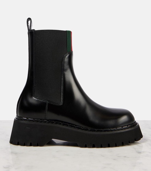 Web Stripe leather Chelsea boots