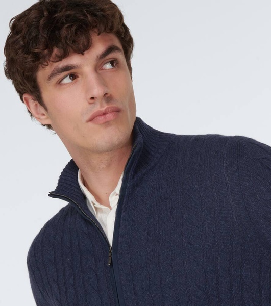 Cable-knit cashmere cardigan