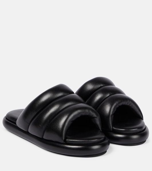 Padded leather slides