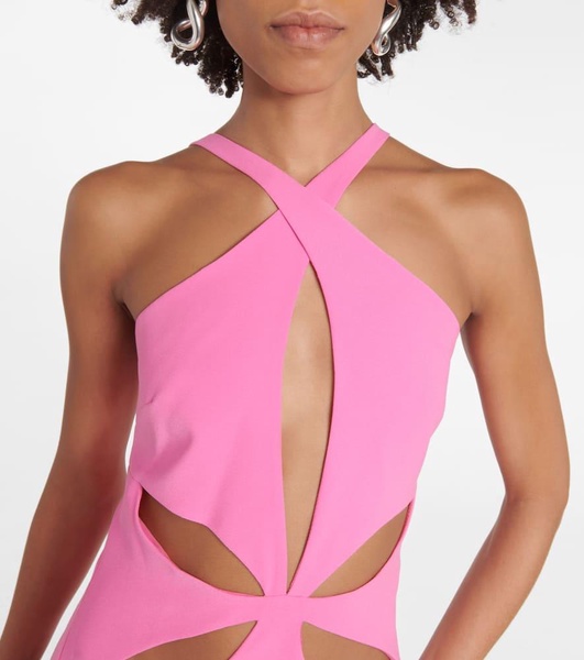 Cutout halterneck gown