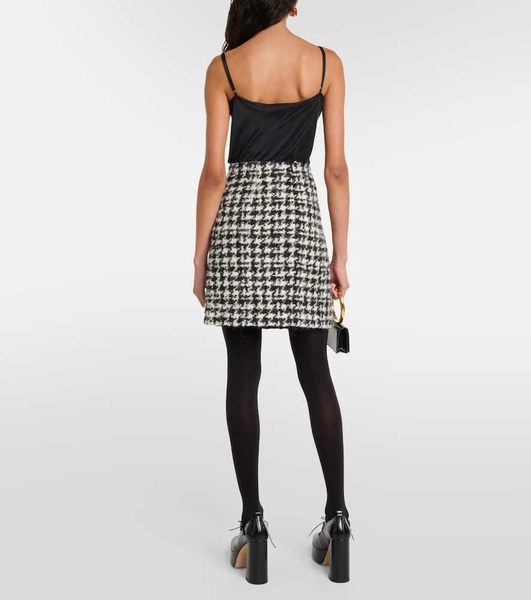 Houndstooth high-rise miniskirt