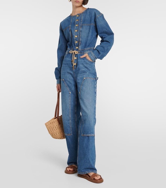 Stevie wide-leg denim jumpsuit